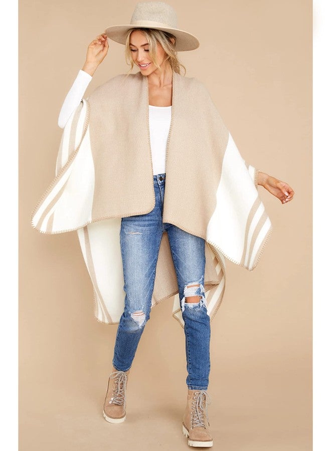 Moss Rose Women's Travel Plaid Shawl Wrap Open Front Poncho Cape for Fall Winter Holiday Gift - Image 4